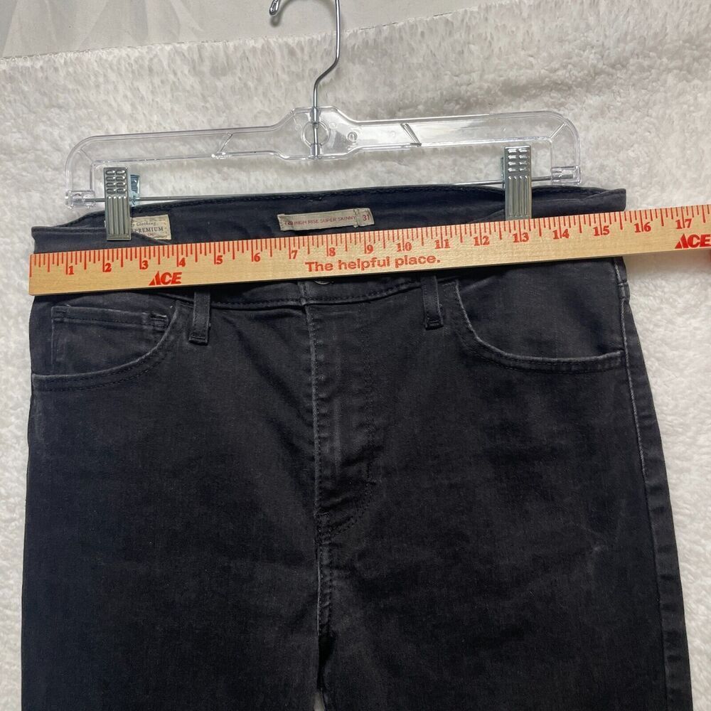Levi’s Women’s 720 High Rise Super Skinny Jeans 31 Black Stretch Denim Classic - Picture 6 of 12